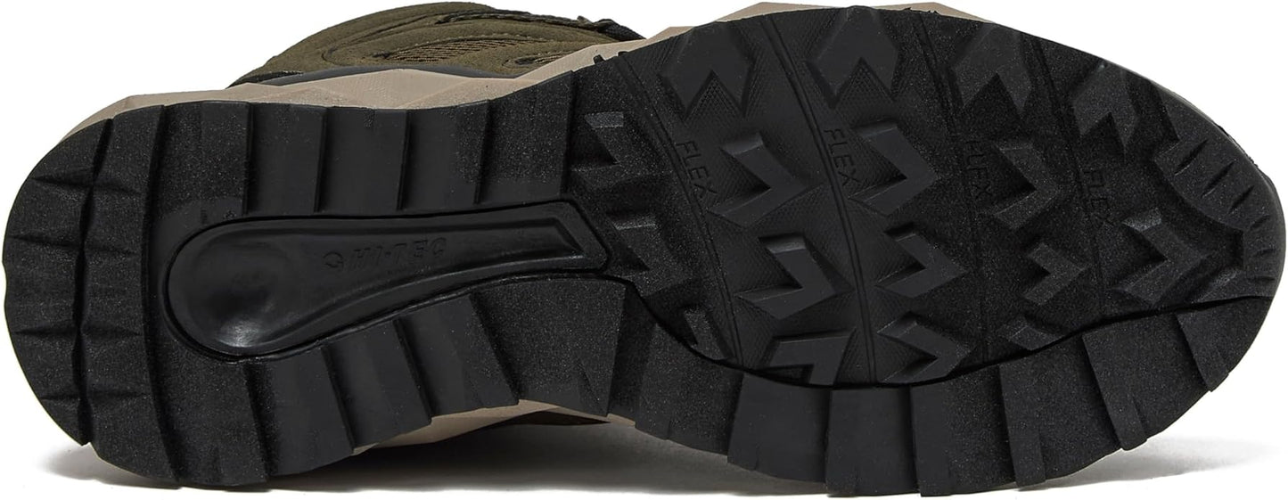 HI-TEC Valley Geo Mid Waterproof Hiking Boots for Men, Lightweight Breathable Outdoor Trekking and Trail Sneakers, Sizes 7 to 15