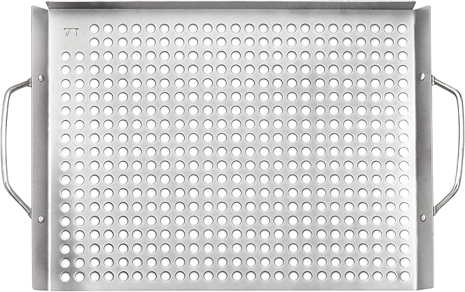 Outset 76632 Stainless Steel Grill Topper Grid, 11"x17" BBQ Tray