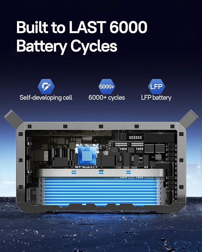 Portable Power Station M1200, AC Fast Charging, 1030Wh 6000+ Cycles LiFePO4 Battery, w/2 1000W AC outlets(Power Lifting 1200W), for Outdoor Camping, Off-Grid, Power Outage