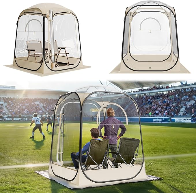 VEVOR Pop up Sports Tent, 4 Sizes Optional Clear Bubble Tent for 1-6 Person, Waterproof Outdoor Pod with Floor Mat & Top Cover, Garden Igloo Dome Tents Camping Shelter for Sports Watching