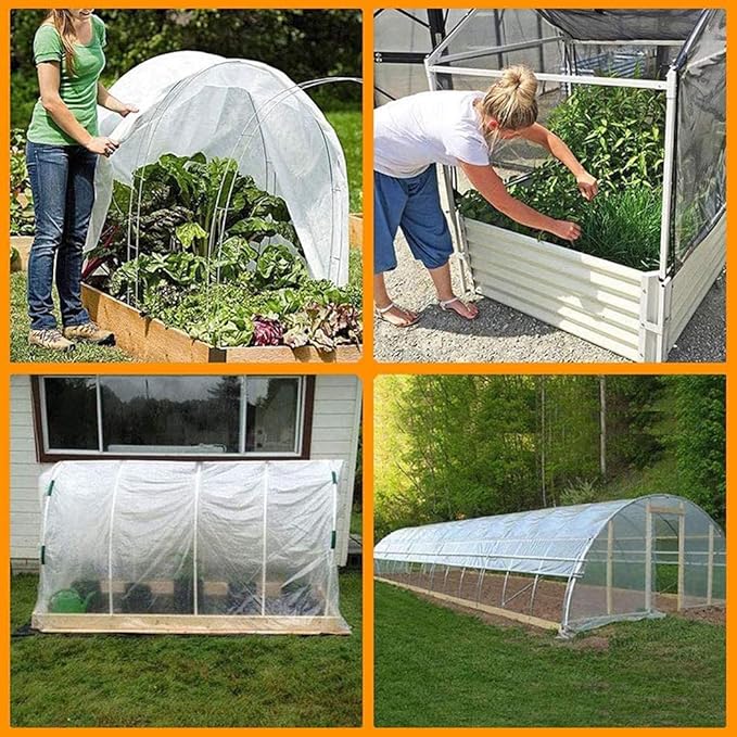 6' x 10' Clear Poly Tarp Heavy Duty with Grommets for Henhouse Porch Greenhouse Camping