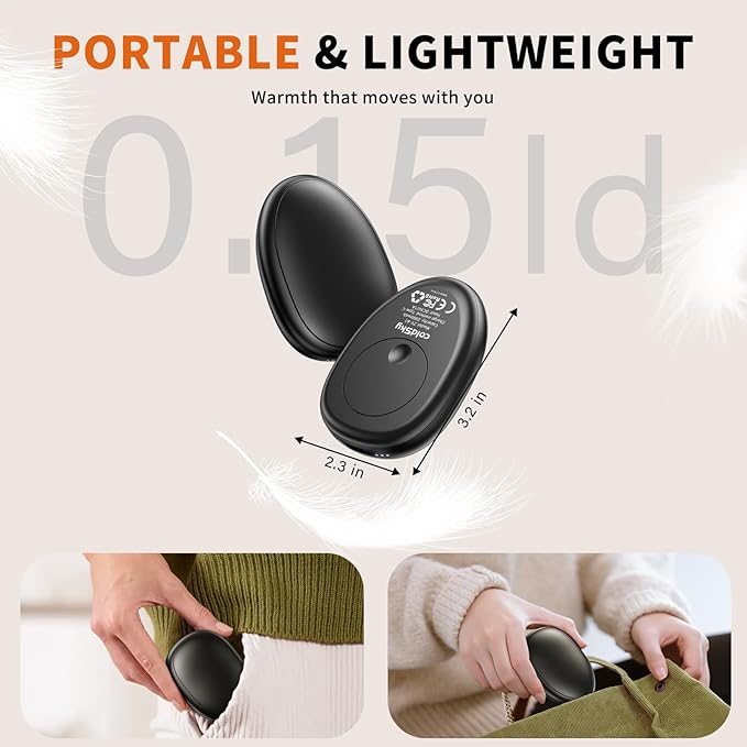 coldSky Rechargeable Hand Warmers 2 Pack, Magnetic 2-in-1 Reusable Electric Hand Warmer, 3 Heat Settings Portable Pocket Hand Heater Gifts for Women Men Christmas, Skiing, Camping, Hunting