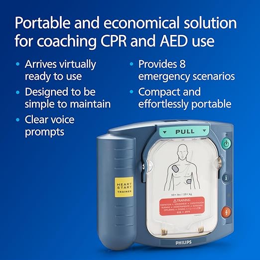Philips HeartStart Home and OnSite AED Defibrillator Trainer with Zippered Carry Case, for Training Purposes Only, M5085A