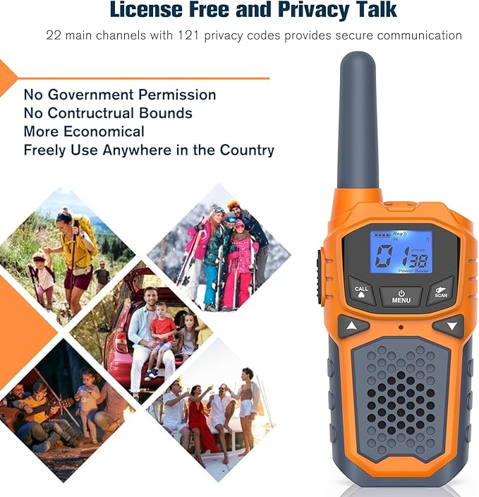 Woktok Kids Walkie Talkies, Long Range 2 Way Radio 22 Channel, Durable Toy Birthday Gifts for 6-12 Year Old Boys and Girls, Handheld Walkies Talkie for Outside Hiking Camping(No Batteries)