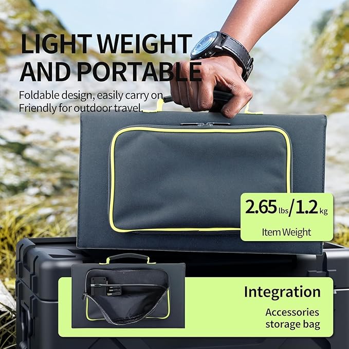 Greenmagic 40 Watt Portable Solar Battery Charger Ideal for Power Battery, Power Station, Smartwatches, Phones, Powerbank, Tablets, Laptops, Cameras, Game Consoles etc Waterproof Fast Charging