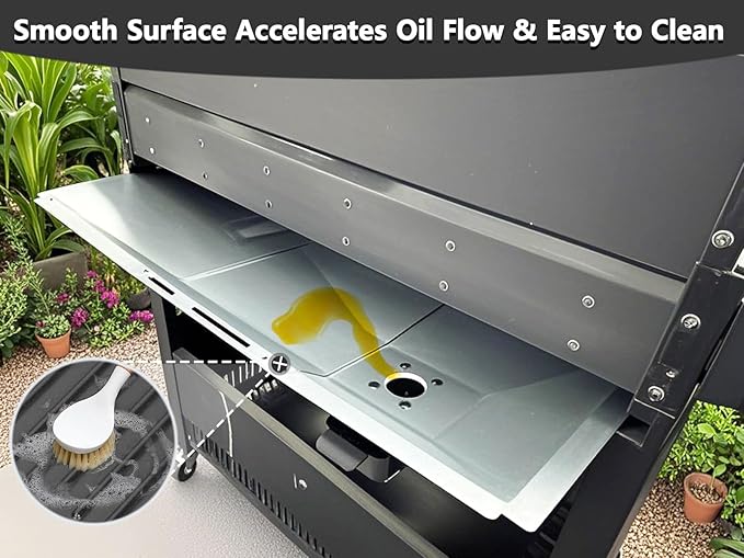 Adjustable Grill Grease Tray with Universal Catch Pan for 3/4/5 Burner Gas Grill Parts,Grill Drip Pan Replacement Parts for 720-0830H 720-0882A Nexgrill Parts,23.6"-31.6",Width 15"