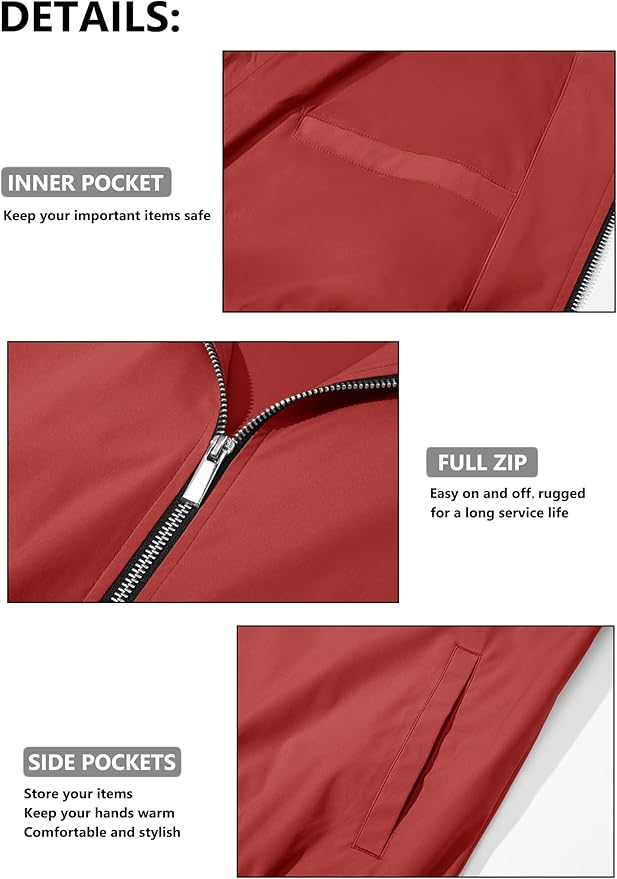 MAGCOMSEN Men's Bomber Jacket Lightweight Casual Zip Up Windbreaker Spring Fall Golf Coat with Pockets