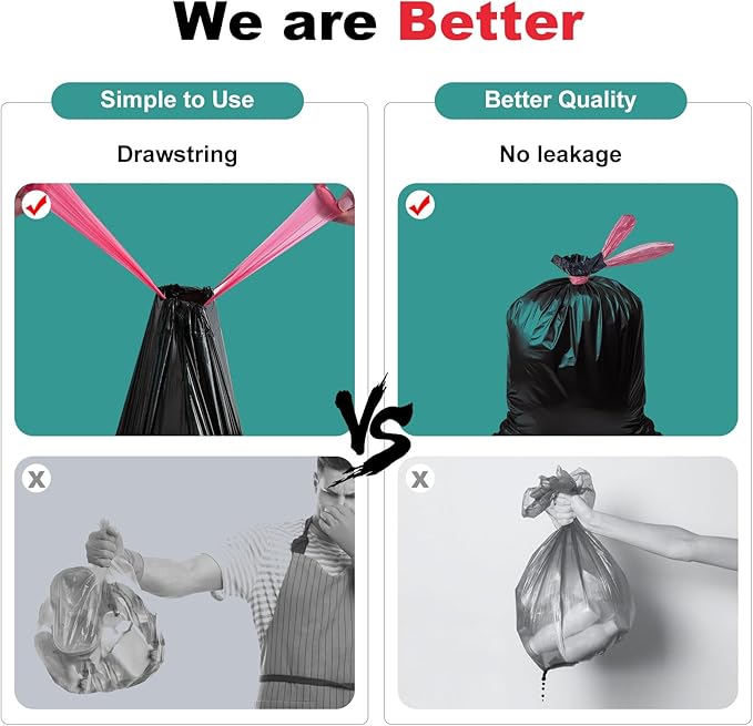 Portable Toilet Bags,Drawstring Camping Toilet Bags Toilet Trash Bags Leak-Proof, Waste Bags for Camping, Hiking, Traveling,Emergency, Outdoor Activities