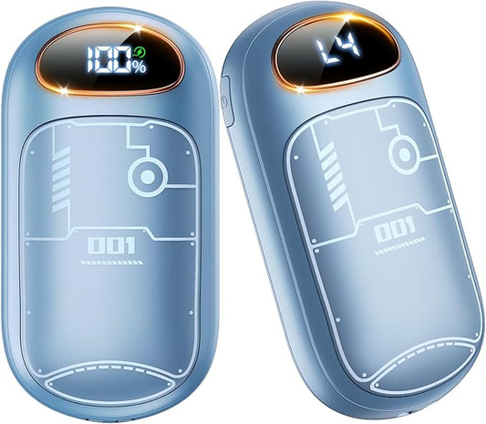 Hand Warmers Rechargeable - Electric Hand Warmer Reusable 2 Pack, LED Display, 20Hrs Warmth, 4 Levels Heat, Portable Charging Magnetic Pocket Heater for Men, Women, Raynauds, Hunting, Golf