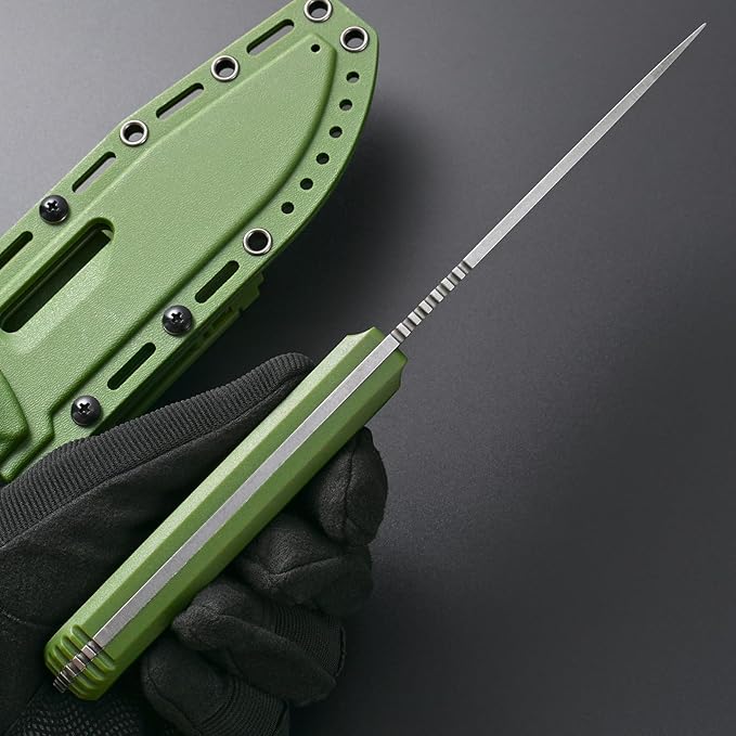 GTK4 Fixed Blade Knife AUS-8 Steel Blade Nylon Fiberglass Handle Full Tang EDC Tool Knifes for Outdoor Camping Survival Adventure(green)