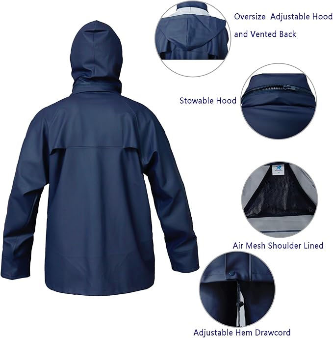 RainRider Rain Suits for Men Waterproof Rain Jacket Coat Pants Heavy Duty Women Fishing Rain Gear Workwear