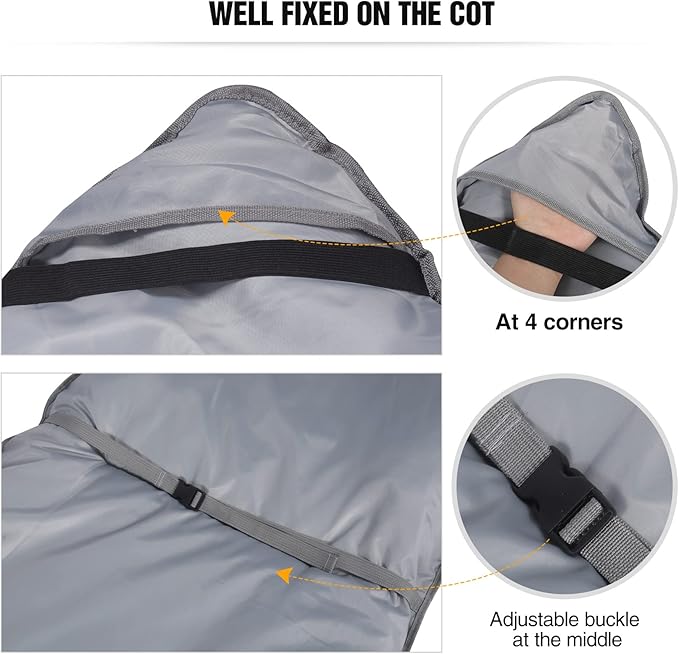 REDCAMP Folding Cot Pads for Sleeping Extra Thick, Soft Comfortable Velvet & Corduroy Cotton Camping Cot Mattress Pad for Backpacking Hiking, Black Blue Brown Grey 75x30 inches