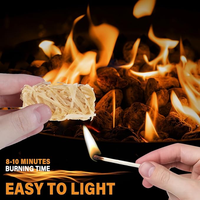 HGD Fire Starter(32pcs), Natural Charcoal Starters, Firestarters for Indoor Fireplace, BBQ, Campfire, Wood Stove, Chimney, Fire Pit, Grill, Smoker, Indoor Outdoor Use, Weather-Resistant,