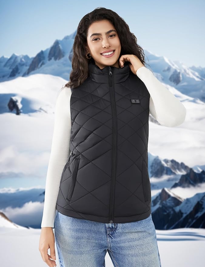 Heated Vest Women with 18400mAh 7.4V Battery Pack Included,Quilted Electric Warming Vest Women's Heated Vests