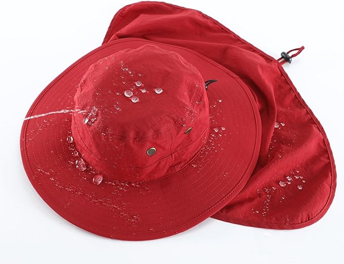 Home Prefer UPF50 Mens Sun Hat with Neck Flap Quick Dry UV Protection Cap Womens Wide Brim Fishing Hat Neck Flap Beach Garden