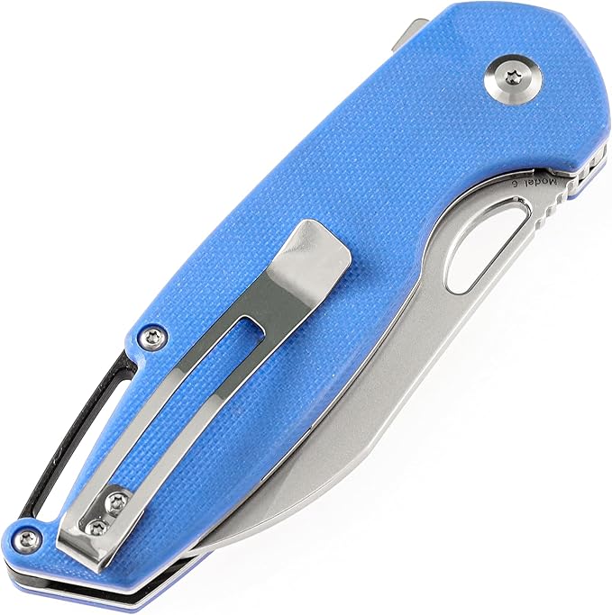 KANSEPT Model 6 Pocket Folding Knives EDC Camping Folding Knife 3.1'' Bead Blasted 154CM Material Pocket Folding Knife with Blue G10 Handle Everyday Carry Folding Knife T1022A3