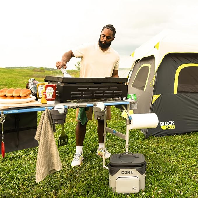 CORE Hanging Organizer | Fits The 4 Foot Outdoor FlexRail Camp & Cook Table | Portable for Beach, Picnic, Backyards, BBQ, Tailgate, Patio, and Party
