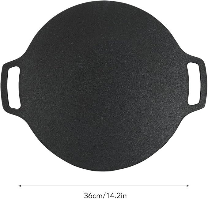 Korean Grill Pan,Round Premium BBQ Grill Pan,Non-stick Griddle Plate for Gas Stove Indoor Outdoor Camping Party(36cm)