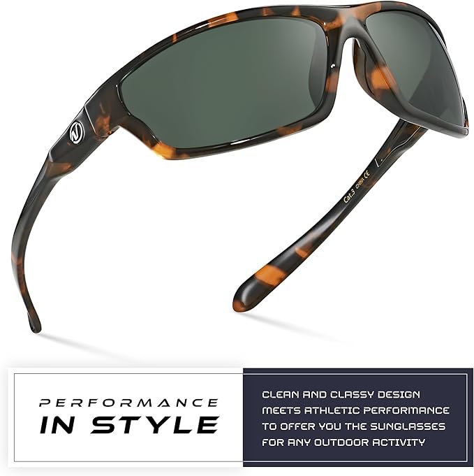 Nitrogen Polarized Wrap Around Sport Sunglasses for Men Women UV400 Driving Fishing Running Sun Glasses