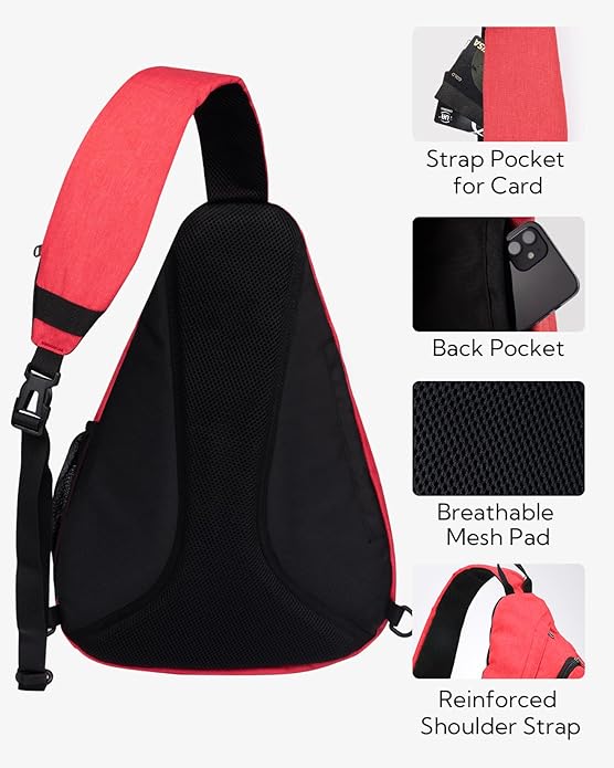 WATERFLY Large Crossbody Sling Bag: Over Shoulder Backpack Daypack Casual Cross Chest Side Pack