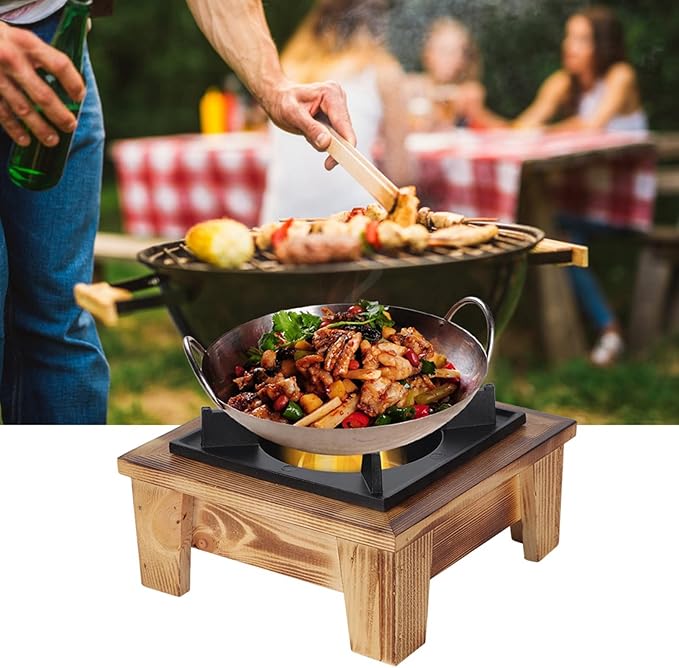 JUSTHERE Wood Alcohol Stove, Japanese Portable Small Wood Camping Stove for Outdoor Picnic, Travel, Alcohol Stove for Soup Pot Roasting Pan Kettle
