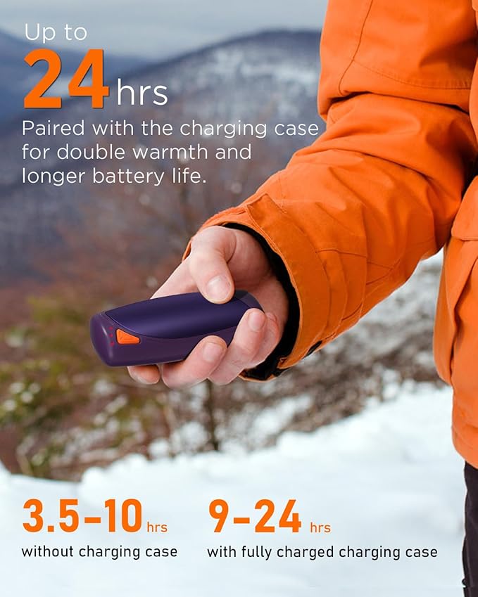 Hand Warmers Rechargeable with Charge Case, 2 Packs 14,000mAh Electric Hand Warmer Battery Powered Dual Sided Reusable Long Battery Life Portable Pocket Heater Gifts for Men Women Golf, Hunting Gear