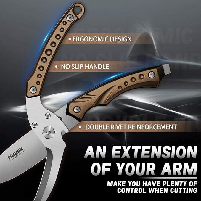 Huusk Poultry Shears Heavy Duty Kitchen Scissors All Purpose for Food Detachable Meat Cutting Scissor Ultra Sharp Cooking Shear for Turkey Chicken Bone Vegetable Bronze