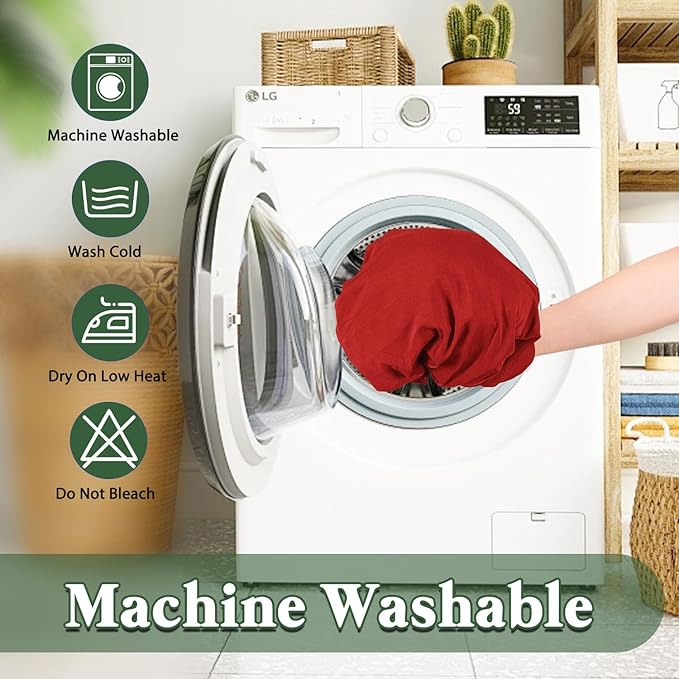 6 Pack Picnic Fitted Table Cover for 8 Foot Tablecloth for Rectangle Tables Waterproof Stretch Washable Folding Indoor and Outdoor Spandex Table Cloth for Camping Banquet and Parties (Red,30" x 96")