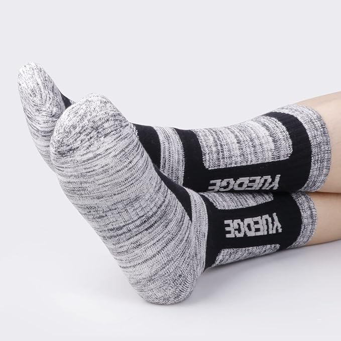 Men's Performance Cotton Moisture Wick Sports Hiking Workout Training Athletic Cushion Crew Socks For Men Size 6-13