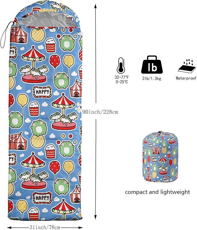 Print sleeping bag,sleeping bags,Outdoor Camping Sleeping Bag,Suitable For Children Boys And Girls Portable,Waterproof,Compact And Lightweight,Great For Outdoor Camping,Backpacking And Hiking
