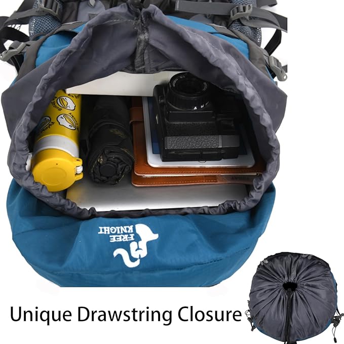Bseash 60L Hiking Camping Backpack with Rain Cover, Waterproof Large Capacity Outdoor Sport Travel Daypack Climbing Touring (Gray)