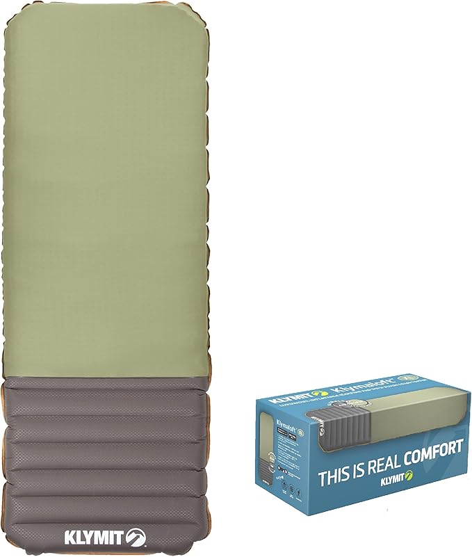 Klymit Klymaloft Lofted Inflatable Sleeping Pad for Camping With Memory Foam, Ultra-Thick Hiking and Backpacking Air Bed, 5 Inch Thick, Regular