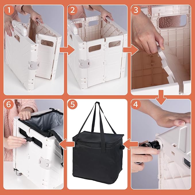 Cooler Bag Wheeled,Large Insulated Rolling Cooler Collapsible Leakproof Portable Hard Framed Ice Packs for Camping Picnic Beach Travel