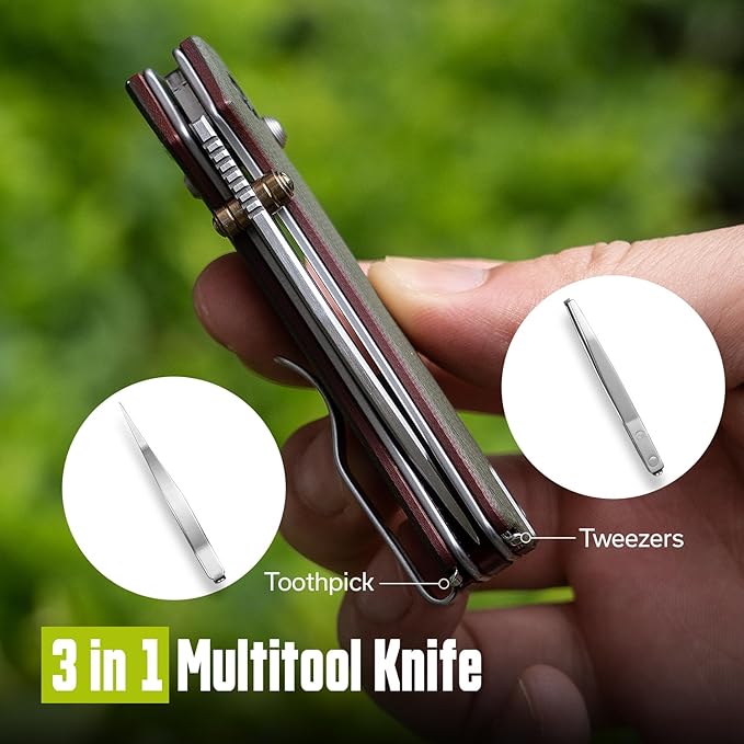 CIVIVI Small Pocket Knife for EDC, Baby Banter 2 - TG Crossbar Lock folding Knife with 2.34" 14C28N Blade Two-toned G10 Handle, Titanium Thumb Stud Opener C24074-1