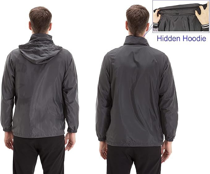 TRAILSIDE SUPPLY CO. Mens Windbreaker Jackets Lightweight Packable Jacket,Windproof and Dustproof