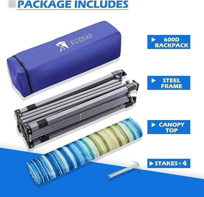 7’x7’ Instant Canopy Tent Pop up Canopy with One Sidewall Compact and Lightweight Beach Canopy with Backpack