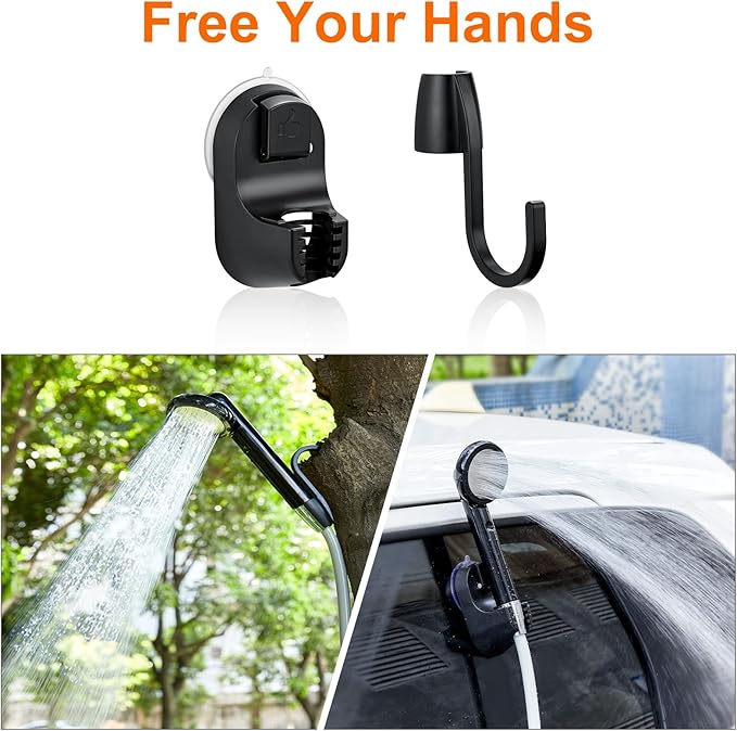 KEDSUM Portable Camp Shower, Camp Shower Head with Two Rechargeable Batteries, Portable Outdoor Shower for Camping, Hiking, Traveling JP-2040