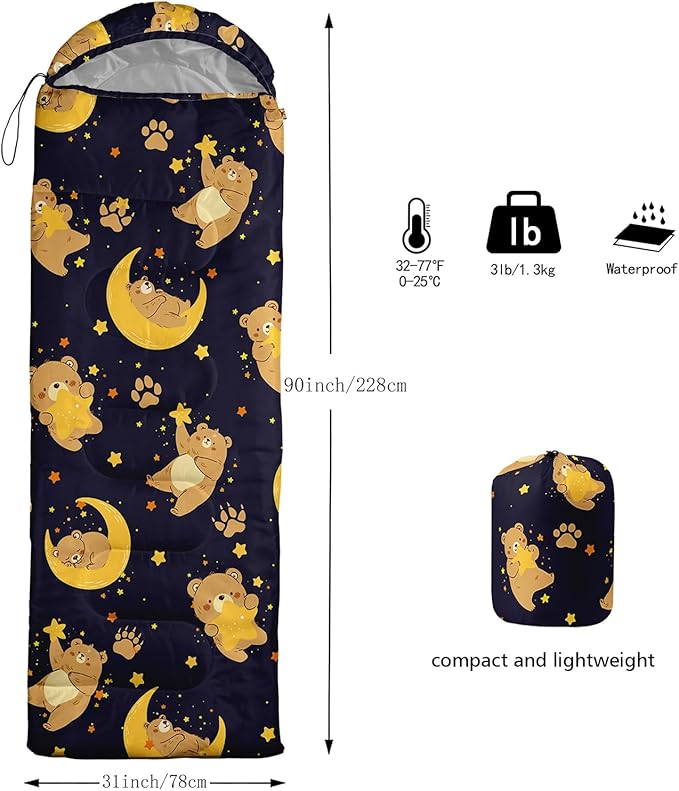 AILONEN Pink Lovely Rabbit Sleeping Bag for Girls Kids Adults,Warm and Cool Weather,Lightweight,Waterproof Backpacking,Cartoon Flowers Printed Bunny Sleeping Bag for Camping