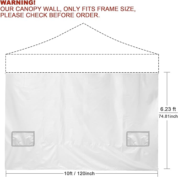 SANWAY Instant Canopy Tent Sunwall,10x10 Canopy Sidewalls with Silver Coating (Blue, 10'x10')