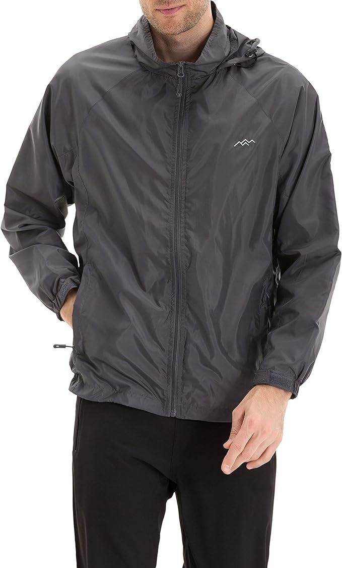 TRAILSIDE SUPPLY CO. Mens Windbreaker Jackets Lightweight Packable Jacket,Windproof and Dustproof
