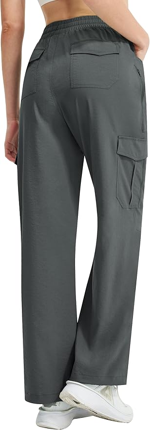 Women's Cargo Hiking Pants Lightweight Casual Quick Dry Straight Leg Camping Travel Pant for Work Golf with Multi-Pocket