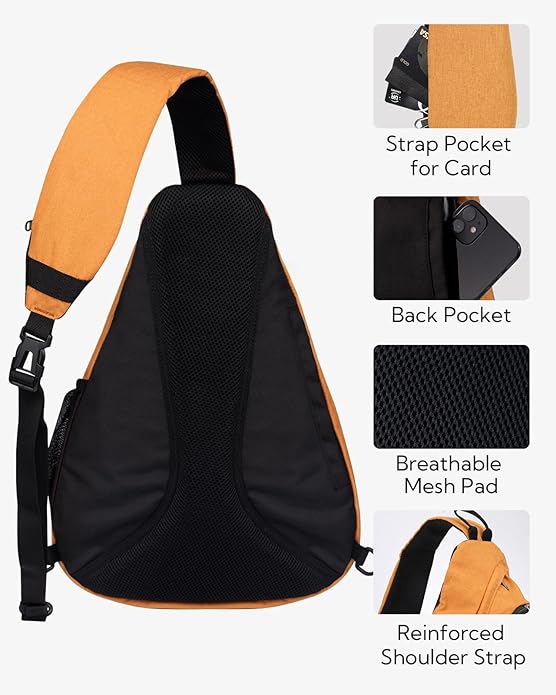 WATERFLY Large Crossbody Sling Bag: Over Shoulder Backpack Daypack Casual Cross Chest Side Pack