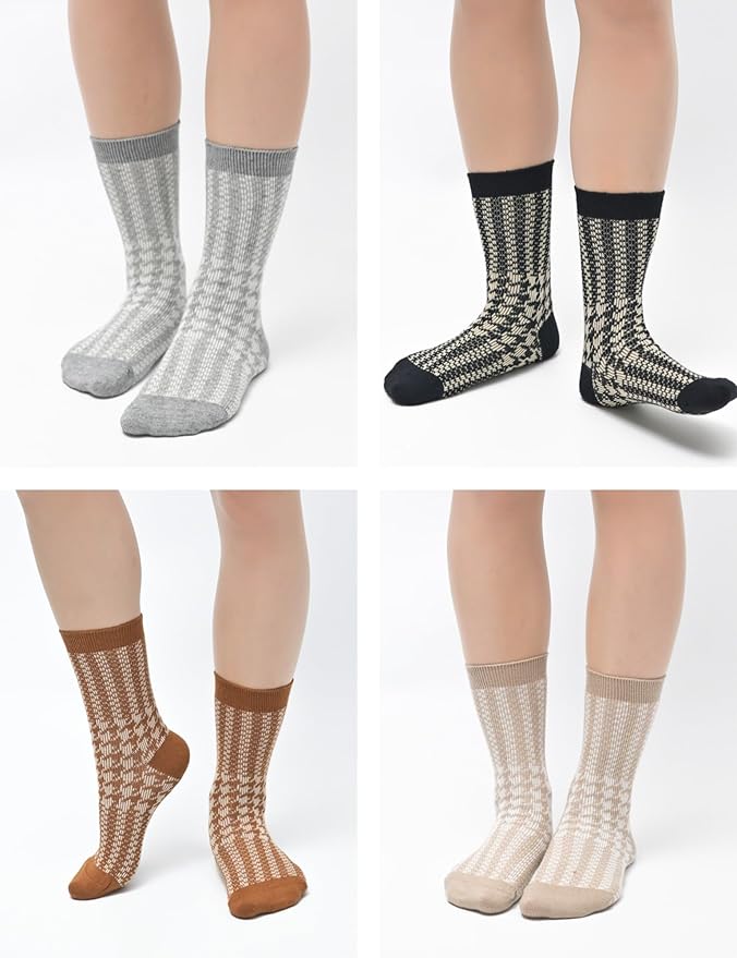 Womens Merino Wool Socks Cozy Warm Hiking Boot Socks Gifts for women,4 Pairs(Size 5-10)