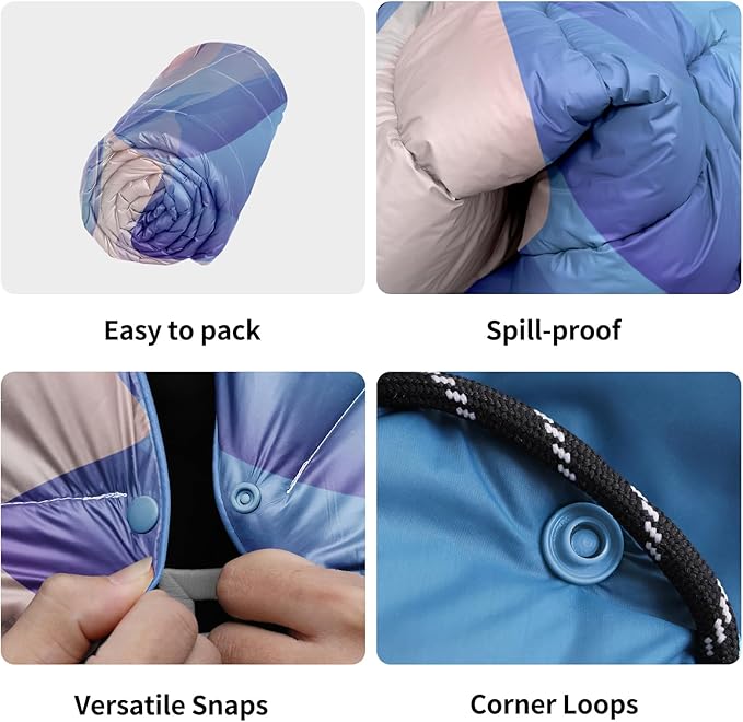 Camping Blanket, Puffy Down Alternative Blanket Lightweight Windproof for Outdoors,Hiking, Backpacking,Beach,Car,Picnic,Stadium
