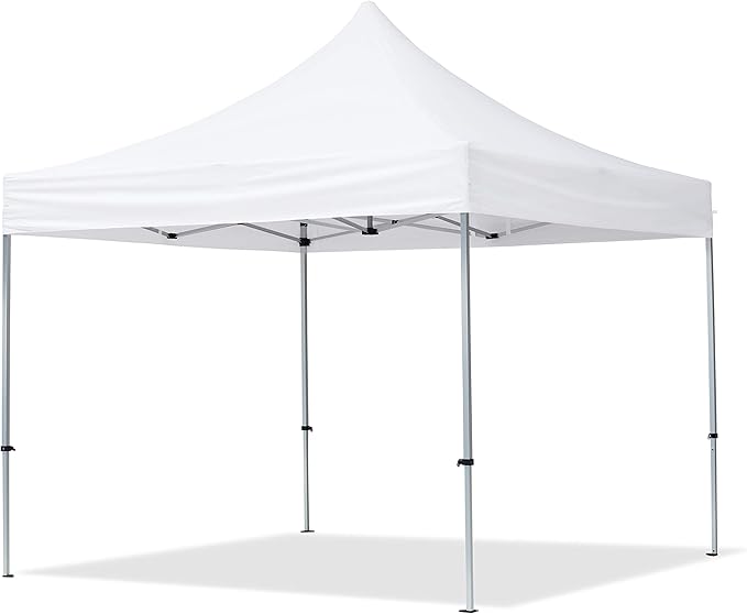 10x10 ft PES 700 Pop up Canopy Tent Economy Aluminium 1.3 in., incl. 4 Sidewalls with Panorama Windows, White