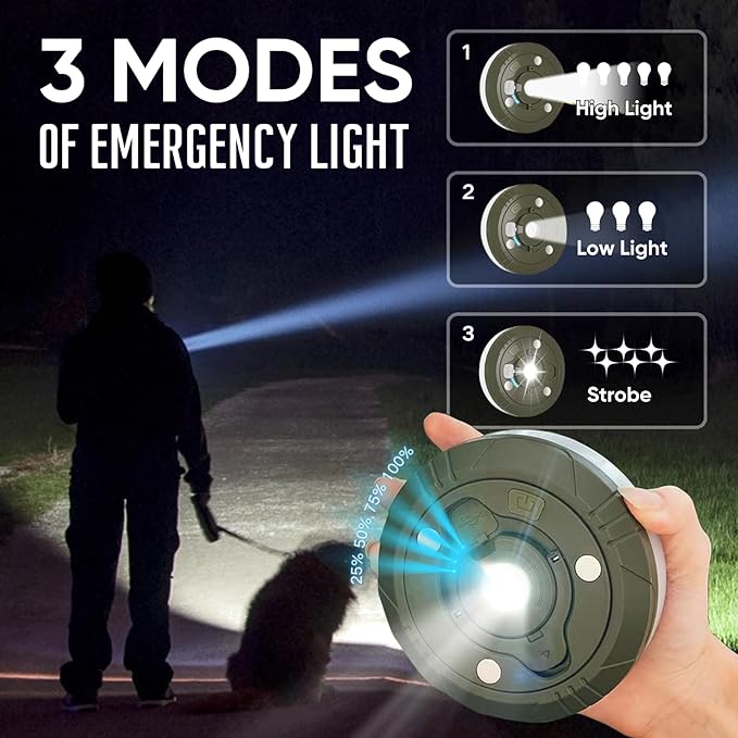 Camping String Lights - Outdoor Rechargeable Camp Lamp with 5+3 Modes, Portable Retractable, Waterproof LED, 32.8 ft, Camping Essentials Accessories
