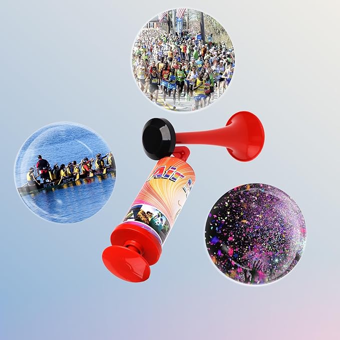 FARBIN Air Horns for Safety Boat Air Horn Airhorns Horn loud for Bear Dogs Portable Pump Air Horn for Sports Events Hiking Boating (Large ABS handheld horn 4PCS)