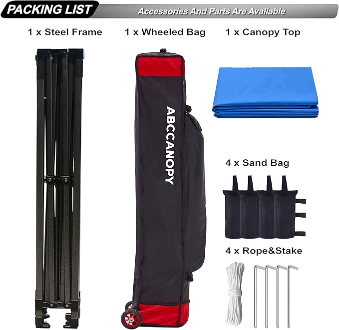 ABCCANOPY Patio Pop Up Canopy Tent 10x10 Commercial-Series (Blue)