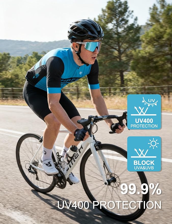 OULAIQI Cycling Sunglasses Polarized Sunglasses for Cycling Men Women with 1 Lens or 3 Interchangeable Lens Baseball Glasses