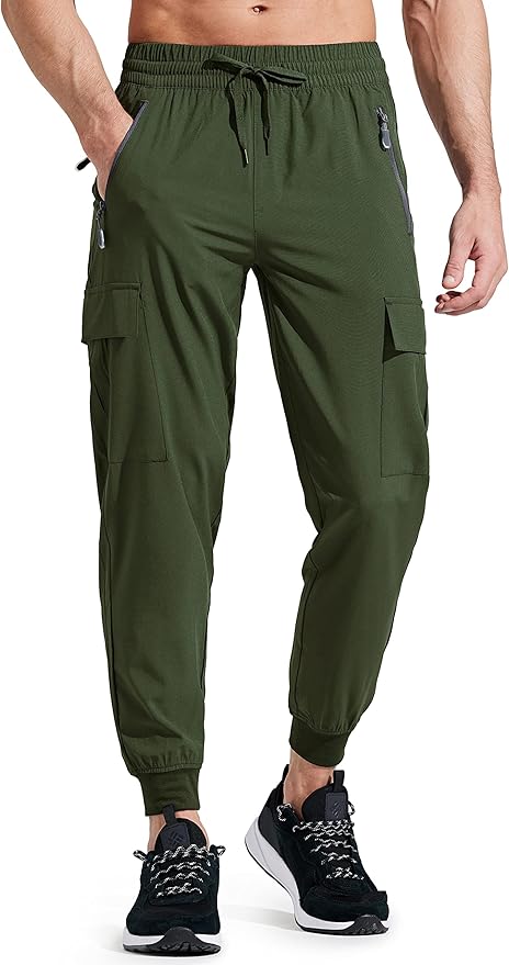 Libin Men's Lightweight Joggers Quick Dry Cargo Hiking Pants Track Running Workout Athletic Travel Casual Outdoor